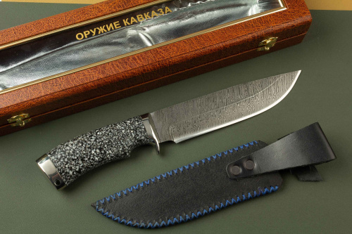 Подарочный Нож Варан сталь Дамаск рукоять Акрил Дербент