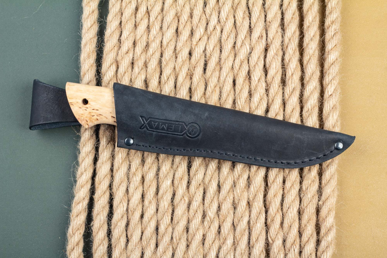 Нож Засапожный (дамаск, карельская берёза) Lemax