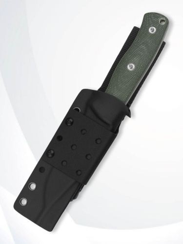 Нож QSP Bison V2 D2 satin, Green micarta, w/ Kydex sheath