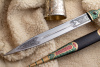 Кинжал Ирбис кожа/мельхиор крашеная Беркут Кизляр