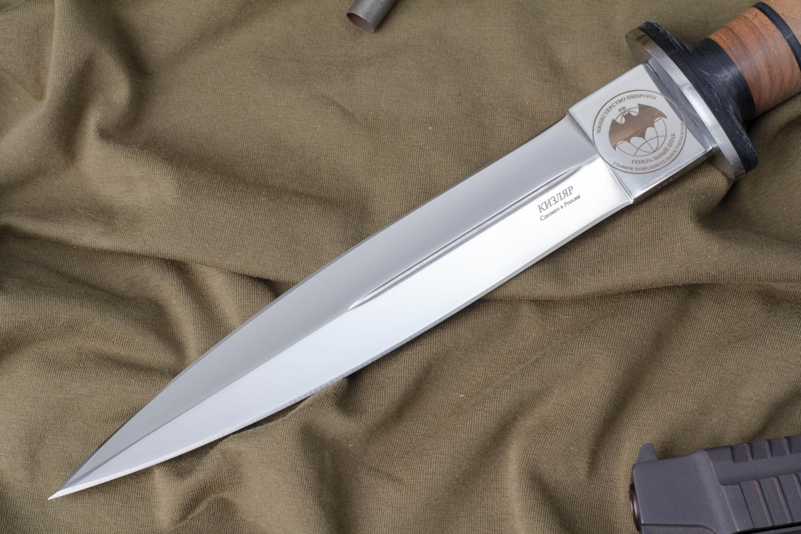 Нож КО-2 Дерево/Кожа с символикой ГРУ Нож КО-2 Дерево/Кожа с символикой ГРУ