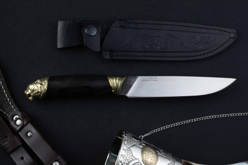 Нож Охота - Х12МФ латунь Беркут Кизляр