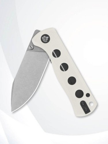 Нож QSP Canary Folder blackwash сталь 14C28N, рукоять White G10