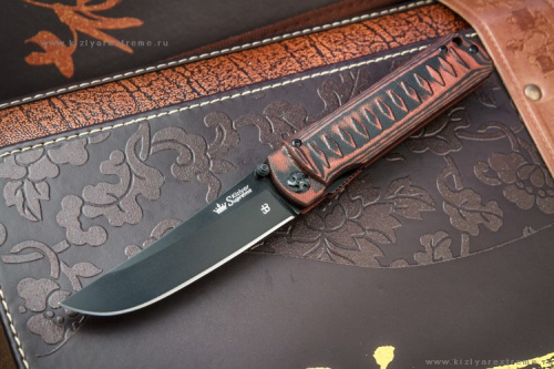 Складной нож Whisper D2 Black Titanium Red 