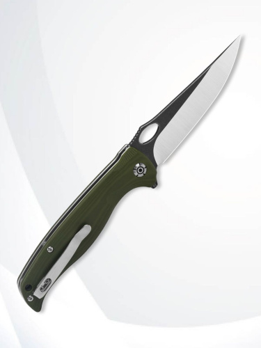 Нож QSP Gavial Black/Satin сталь D2, рукоять Green G10