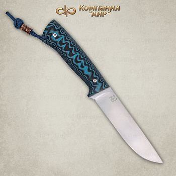 Нож Бекас ЦМ G10, клиновая срезка, паракорд, медная бусина, пескоструйная обработка рукояти, КВ