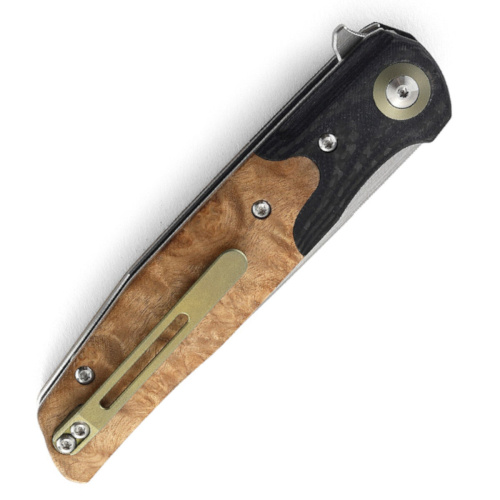 Складной нож Bestech Ascot satin сталь 14C28N, рукоять CF/G10/Lightburl wood