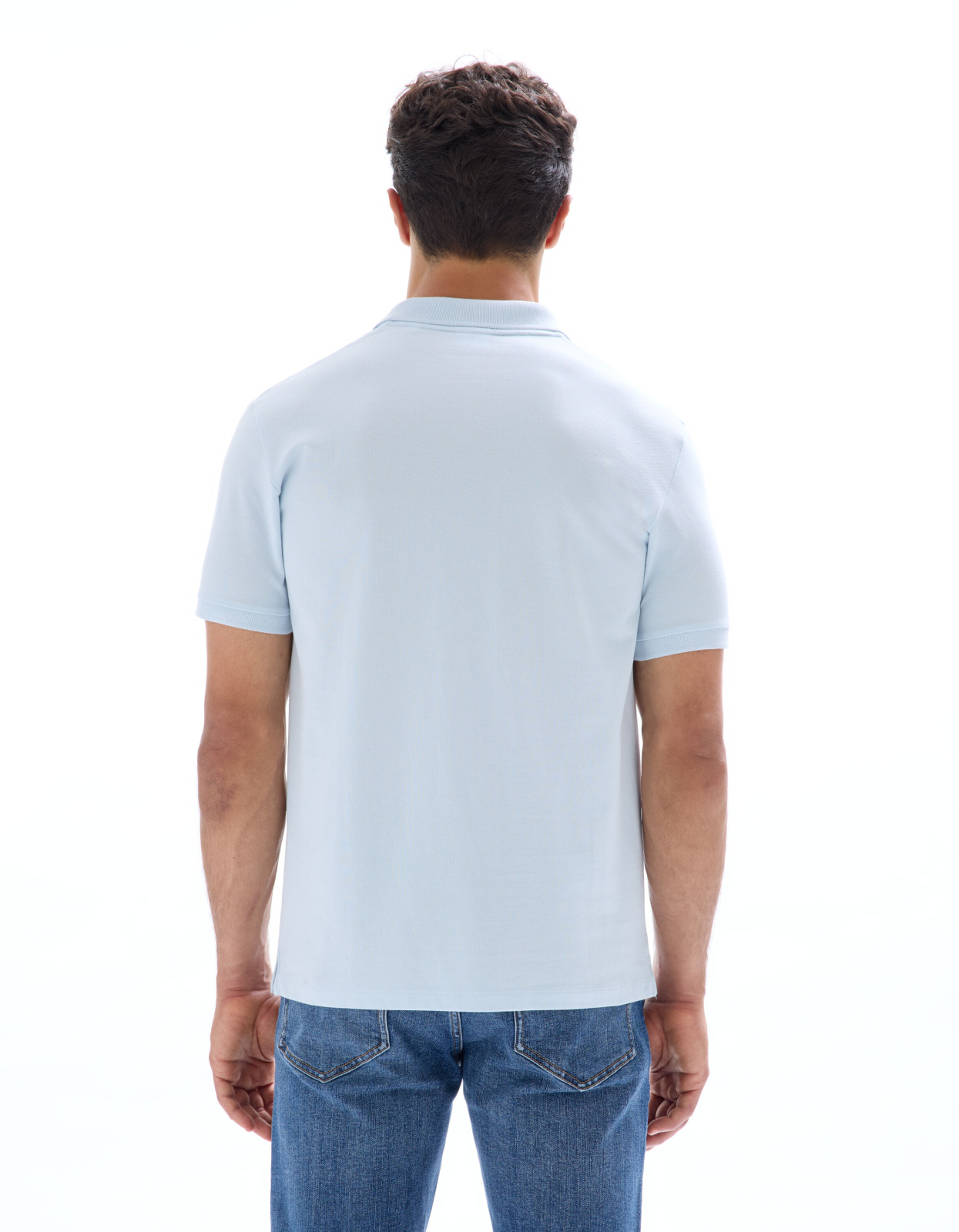 Рубашка-поло с пике Light Blue Celio