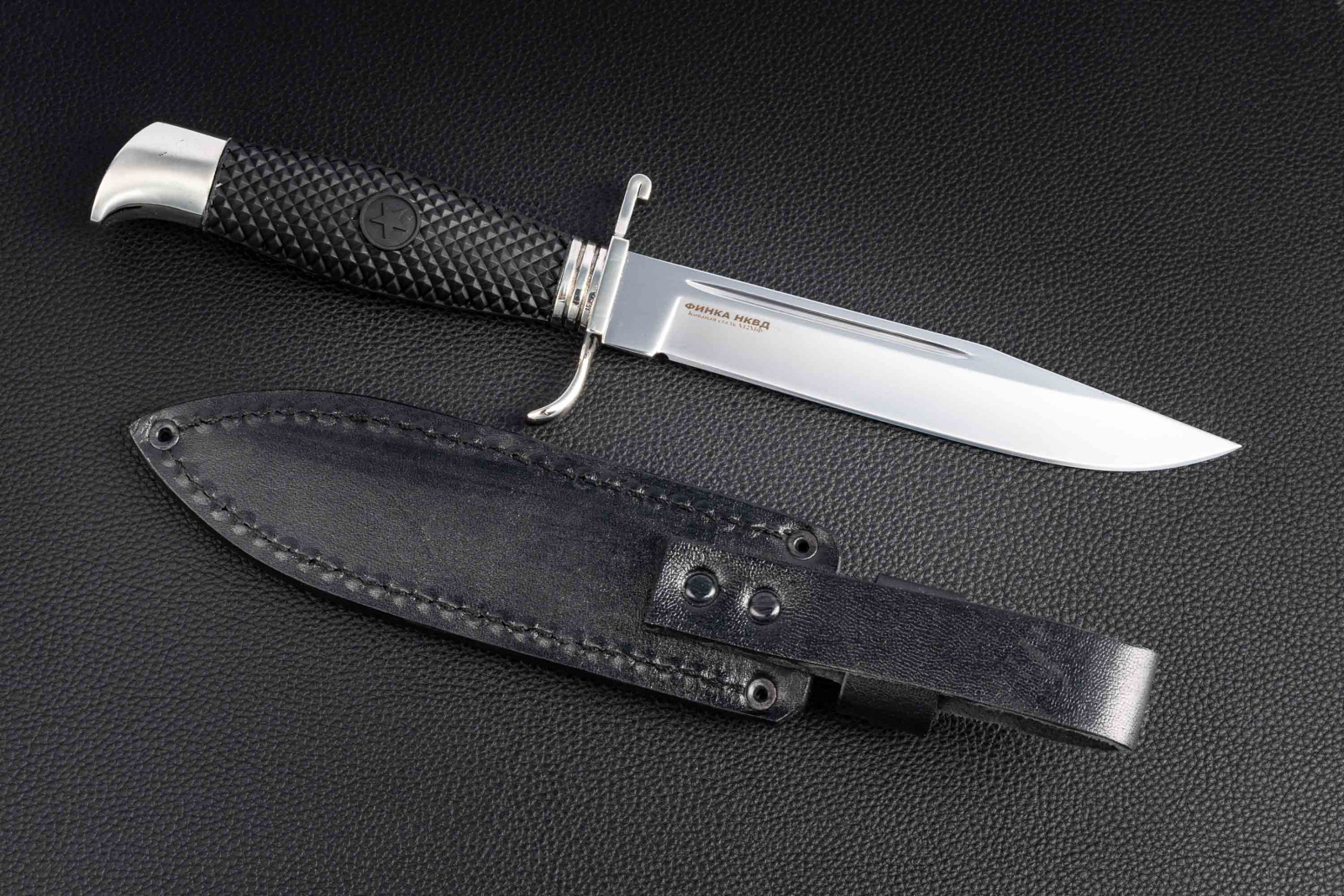 Нож Финка НКВД Х12мф эластрон черный Андреев