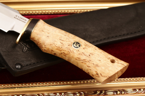 Нож Чибис (дамаск, карельская берёза)