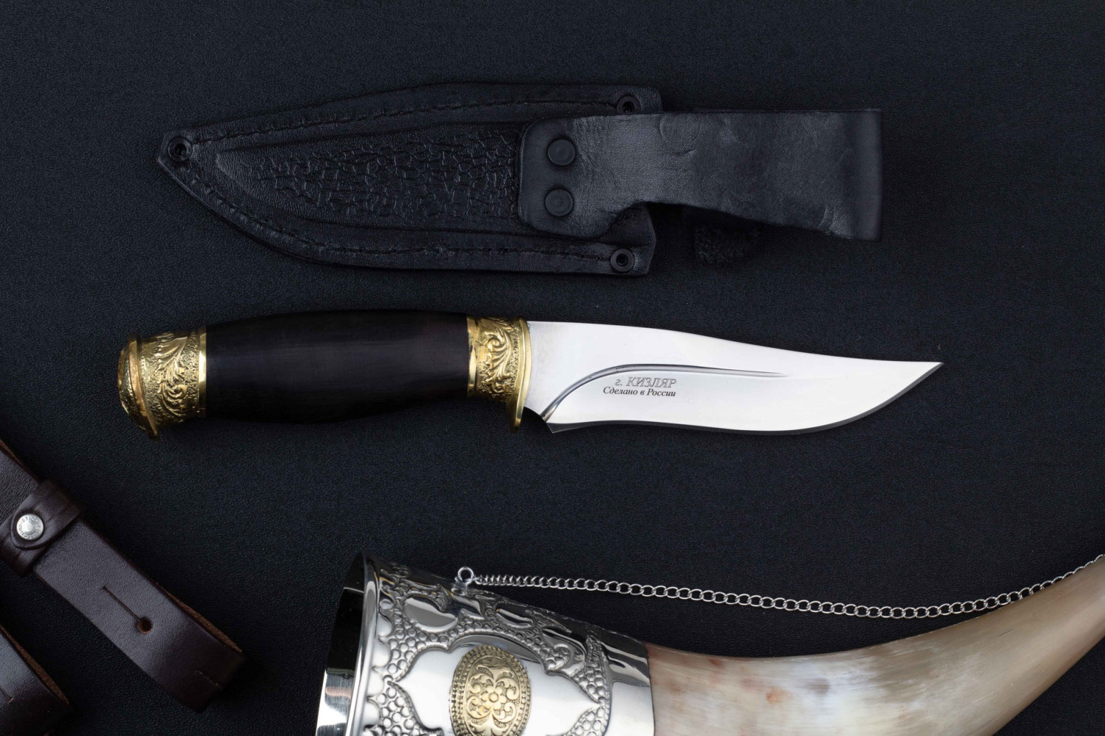 Нож Ф-1- 65Х13/латунь Беркут Кизляр