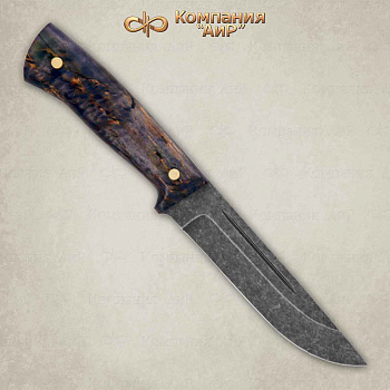 Нож Бекас АиР ЦМ (стабилизированная карельская береза фиолетовая, stonewash)