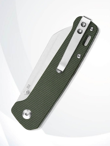 Нож QSP Penguin Satin сталь D2, рукоять Green Micarta