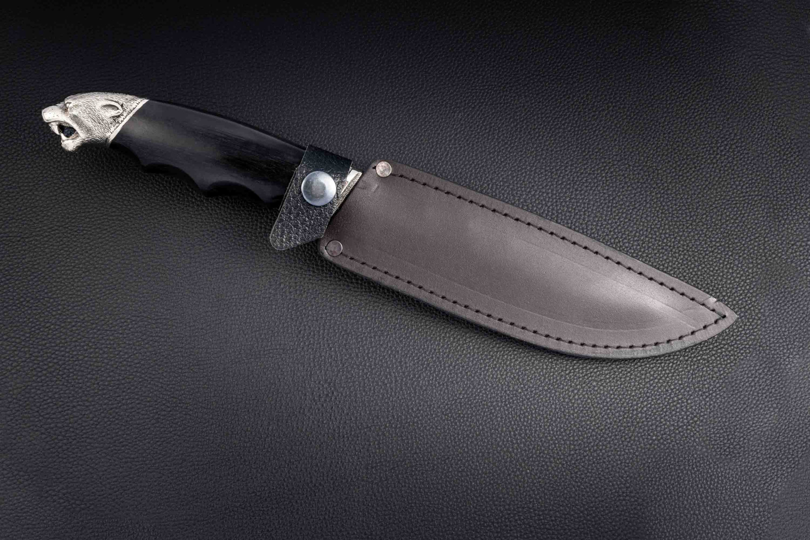 Нож Пума дамаск граб/мельхиор Булат