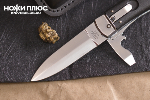 Автоматический нож Predator 440C черный с открывалкой Mikov