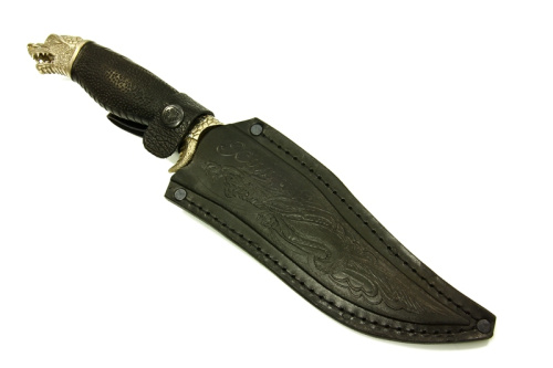 Нож Хищник - дамаск/граб Беркут Кизляр