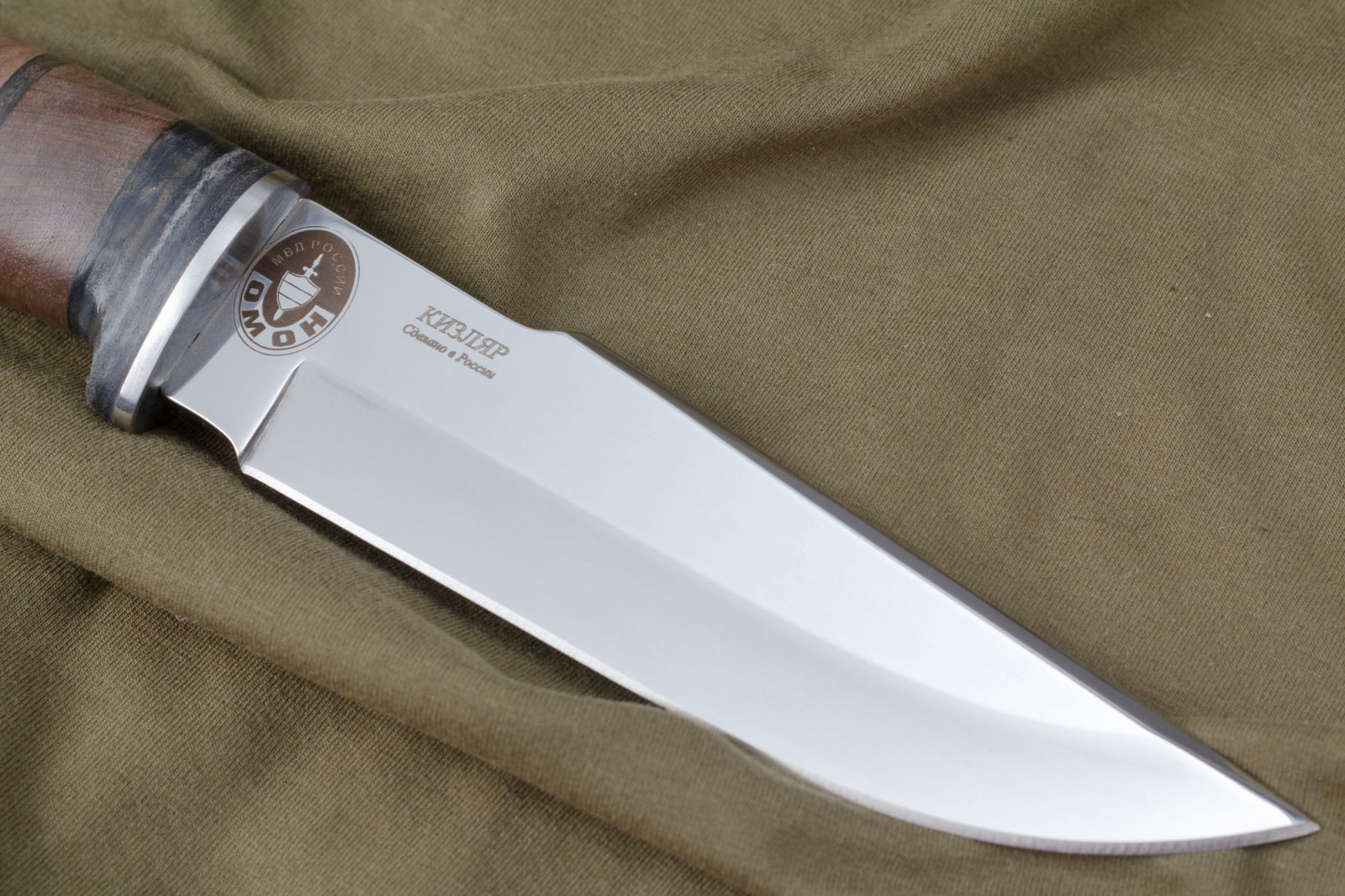 Нож Ш-5 Дерево/Кожа c символикой ОМОН Нож Ш-5 Дерево/Кожа c символикой ОМОН