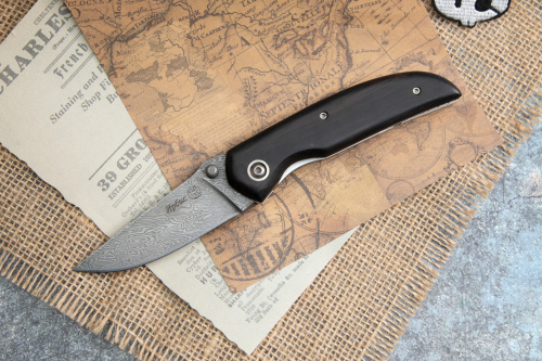 Нож складной Ирбис Сталь Дамаск Нож складной Ирбис Сталь Дамаск