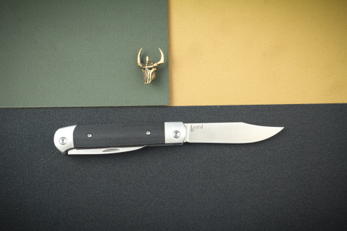 Нож складной Lord D2 микарта черная Кизляр