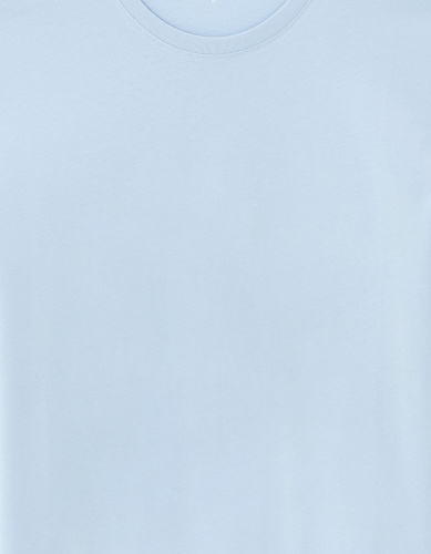  футболка из хлопка с круглым вырезом - Light blue Celio