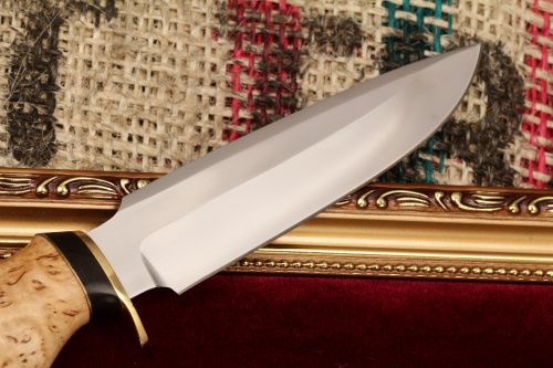 Нож Чибис (дамаск, карельская берёза)