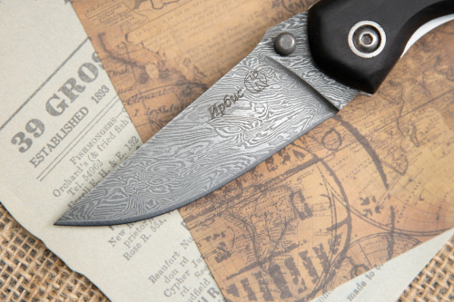 Нож складной Ирбис Сталь Дамаск Нож складной Ирбис Сталь Дамаск