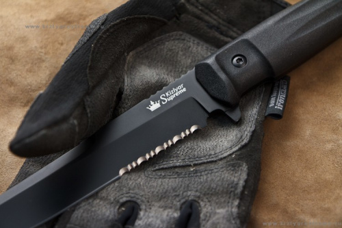 Нож  Alpha D2 Black Titanium Serrated