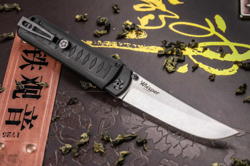 Складной нож Whisper D2 StoneWash Black 