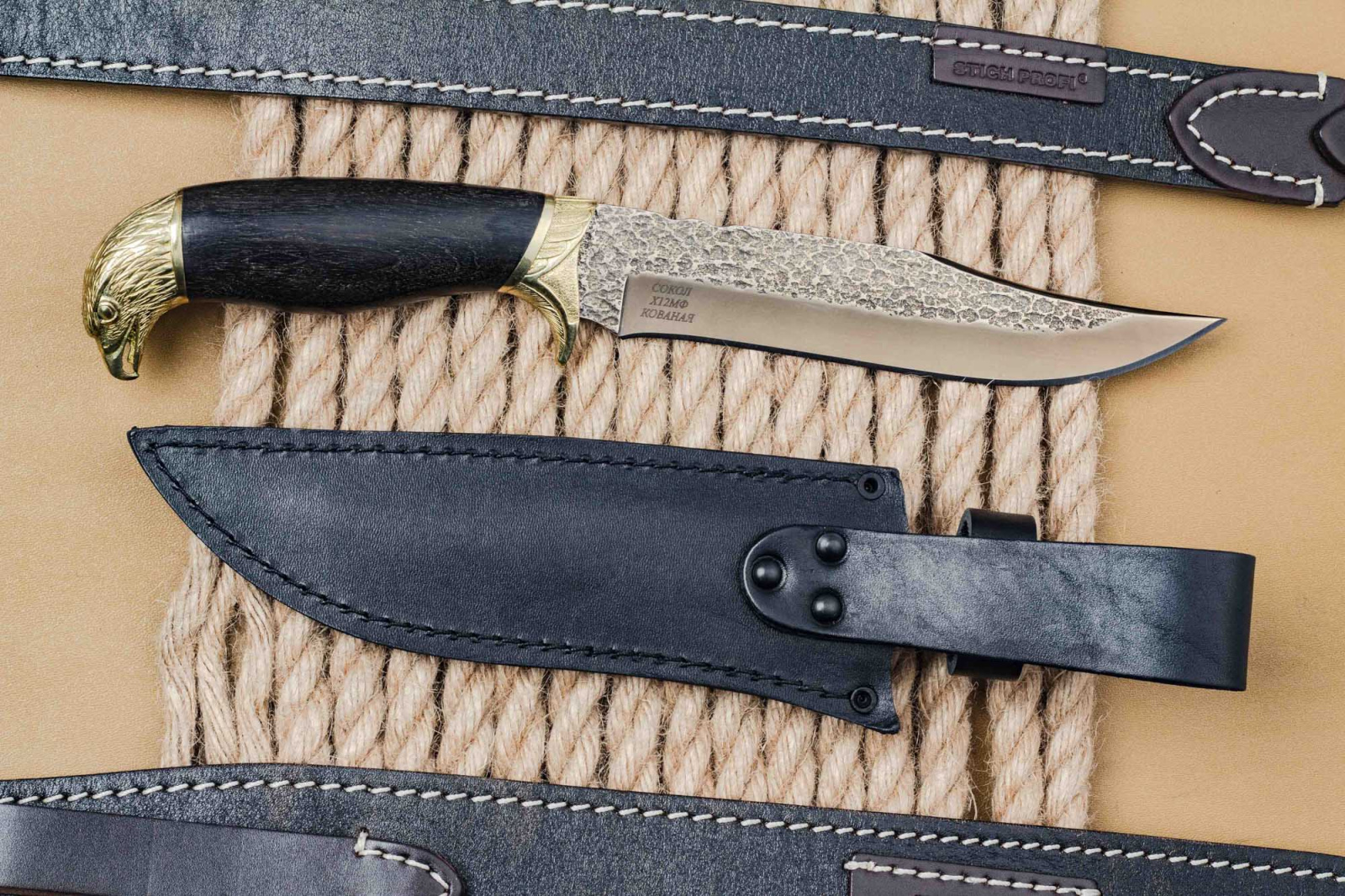 Нож Сокол Сталь Х12МФ Латунь