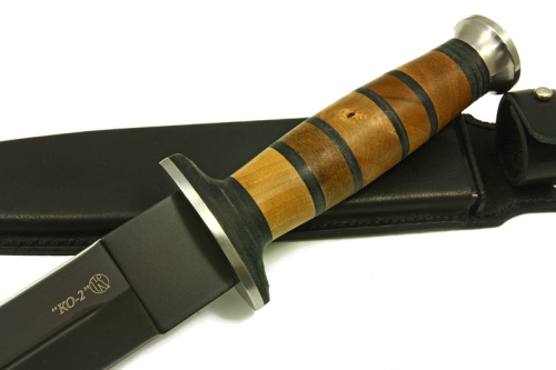 Нож КО-2 Черный Дерево/Кожа Нож КО-2 Черный Дерево/Кожа