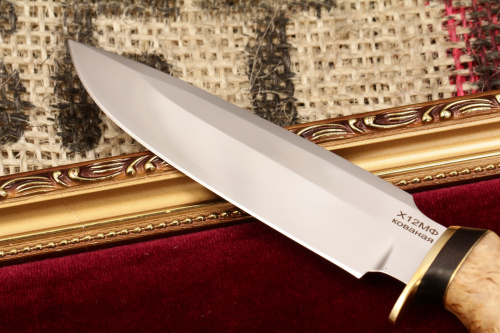 Нож Чибис (дамаск, карельская берёза)