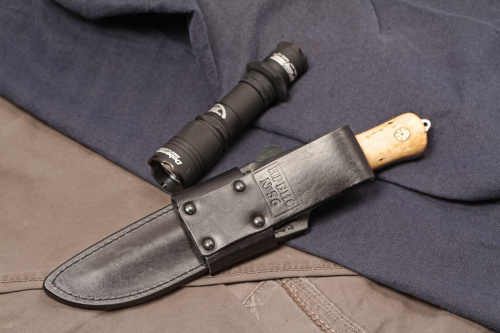 Нож Ирбис - карельская береза/95х18