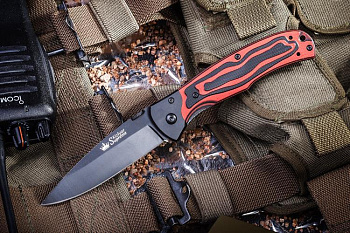 Нож Prime D2 Black Titanium Red G10
