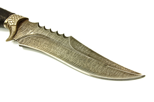 Нож Хищник - дамаск/граб Беркут Кизляр