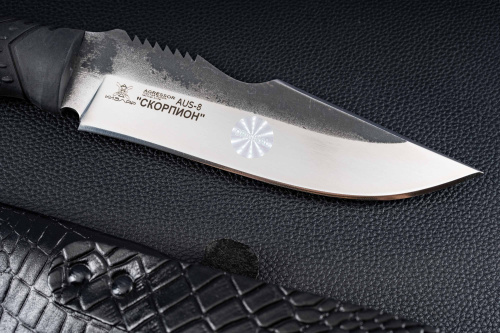 Нож Скорпион AUS-8 эластрон черный Андреев
