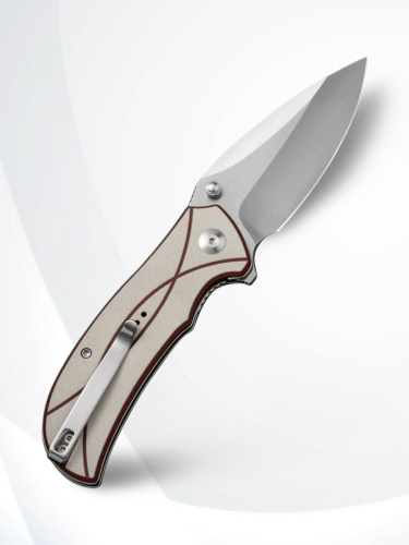 Складной нож Sencut Hyrax satin сталь 9Cr18MoV, рукоять Ivory/Red G10