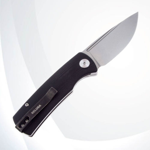 Складной нож Petrified Fish Beluga Mini сталь 14C28N, рукоять Black G10