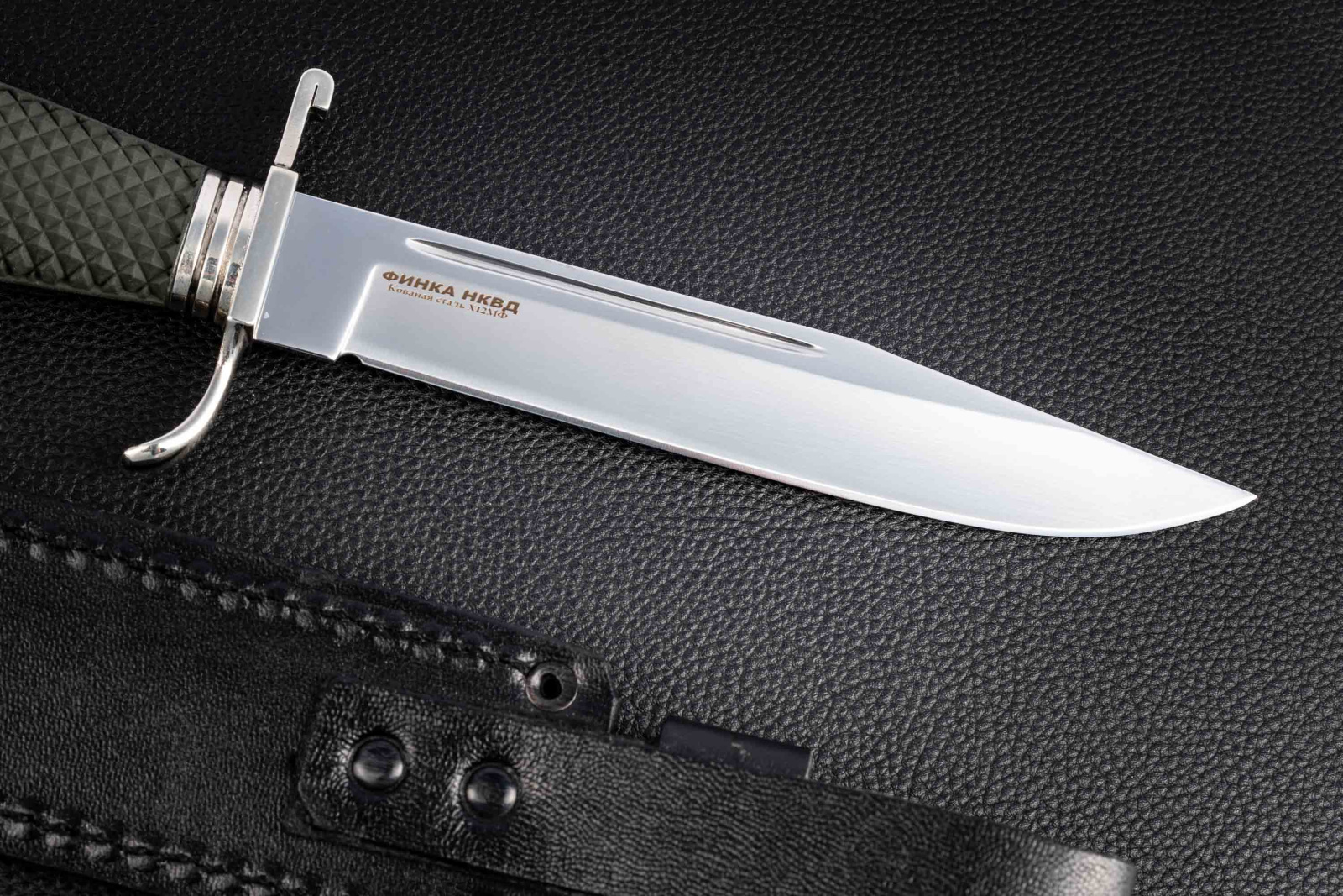 Нож Финка НКВД Х12мф эластрон зеленый Андреев