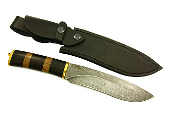 Нож Шатун Сталь Дамаск Наборная рукоять Нож Шатун Сталь Дамаск Наборная рукоять