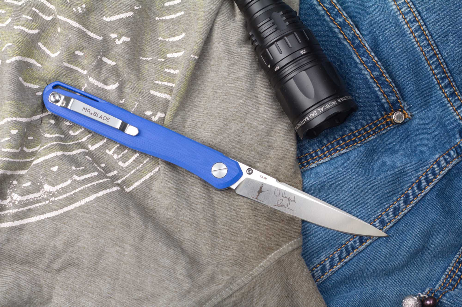 Нож складной astris G10 blue автограф