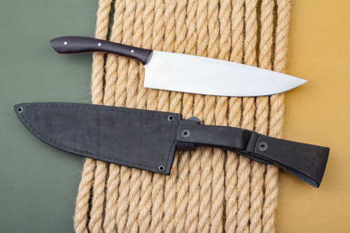 Нож кухонный большой-2 (95Х18, красная фибра, черный граб