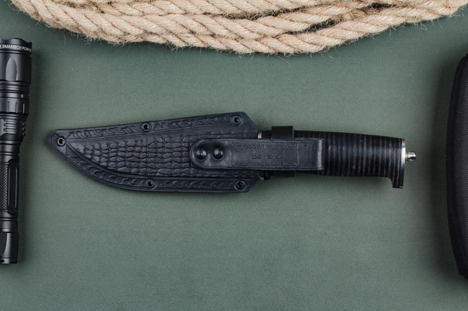 Нож Ш-5 Черный Кожа