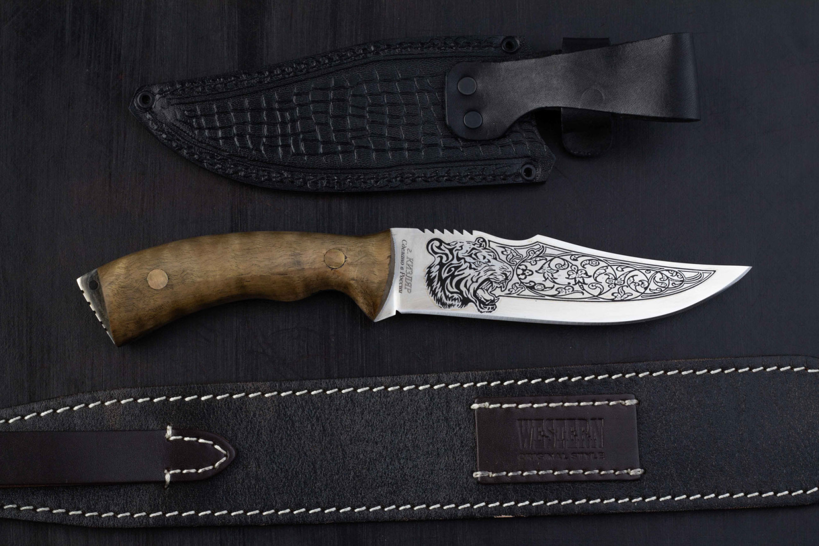 Нож Тайгер - 65Х13/орех Беркут Кизляр