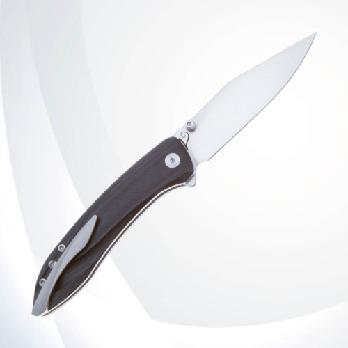 Складной нож Petrified Fish Grow satin сталь K110, рукоять Black G10