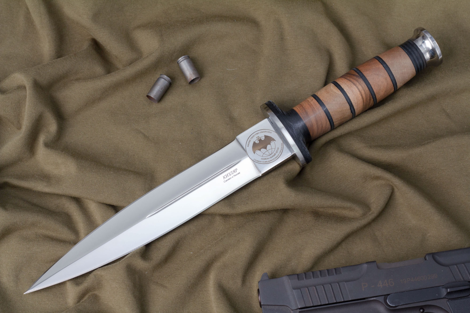 Нож КО-2 Дерево/Кожа с символикой ГРУ Нож КО-2 Дерево/Кожа с символикой ГРУ