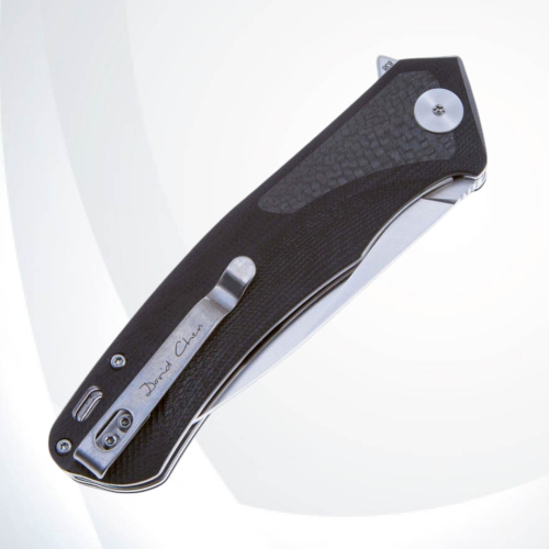 Складной нож Petrified Fish Pub сталь D2, рукоять Black G10/CF