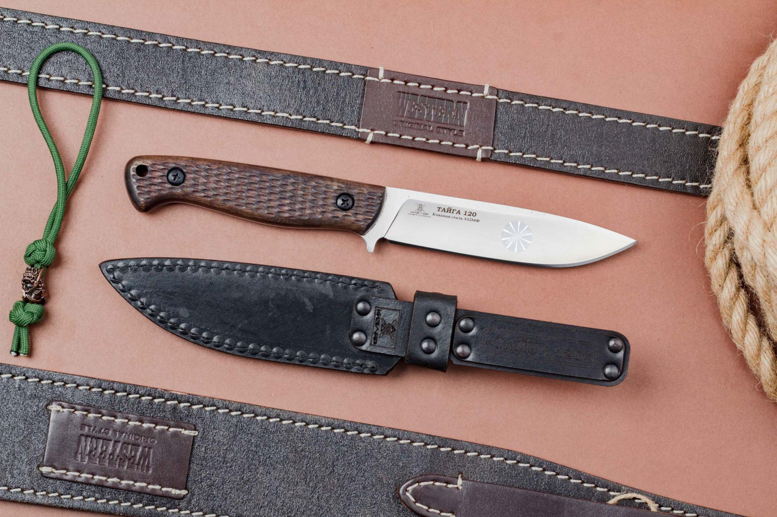 Нож Тайга 120 орех Х12МФ Андреев