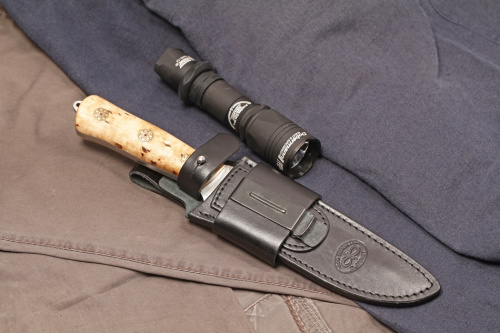Нож Ирбис - карельская береза/95х18