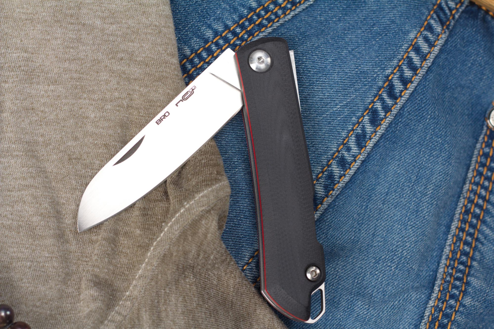 Нож складной bro G10 black/Red N.C.Custom