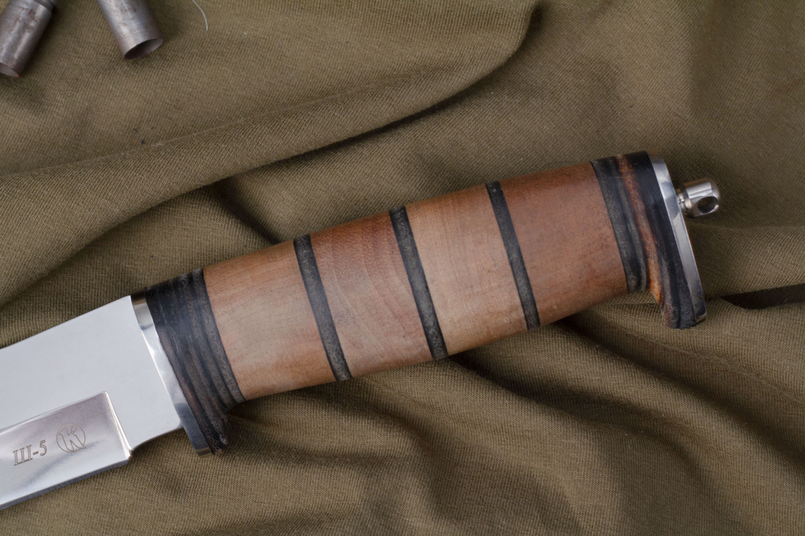 Нож Ш-5 Дерево/Кожа с символикой ГРУ